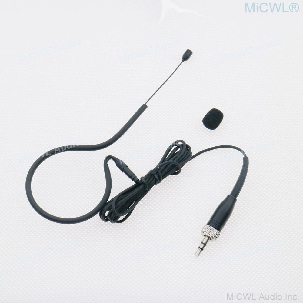Black Single earset Headset Microphone For Sennheiser EM100 Wireless HeadMic BeltPack System All-Directional Mics - MiCWL Audio Inc