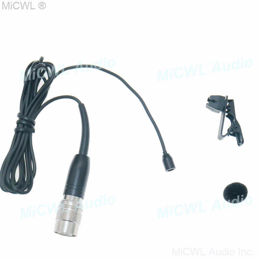 Black color Mini Tie Clip Lapel Lavalier Microphone For Audio Technica Wireless BeltPack Transmitter - MiCWL Audio Inc