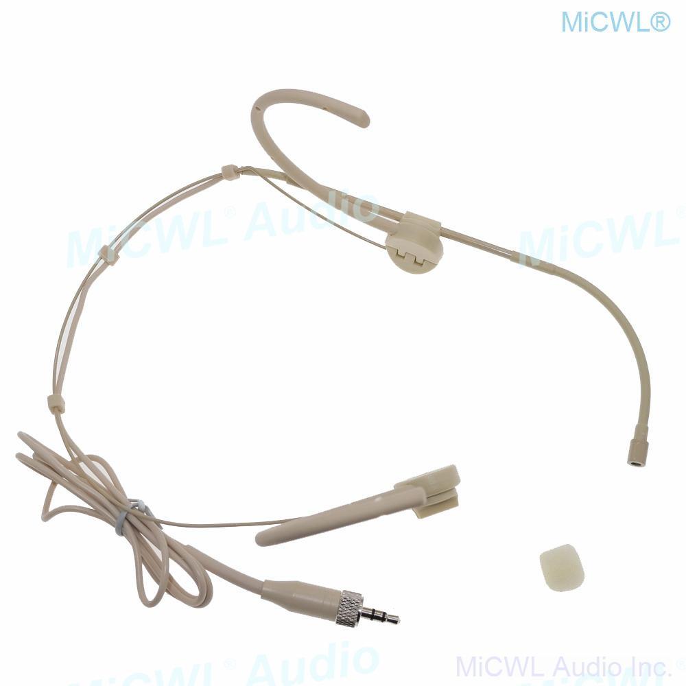 Double ear Collapsible Headset Microphone For Sennheiser ew100 G1 G3 G3 G4 Wireless BeltPack Foldable Angle of Rotation HeadMic - MiCWL Audio Inc