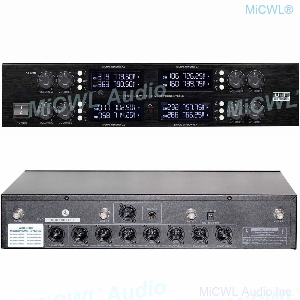 MiCWL Digital Wireless Microphone 400 Channel 4 Beige Headset 4 Handheld Microphones System - MiCWL Audio Inc
