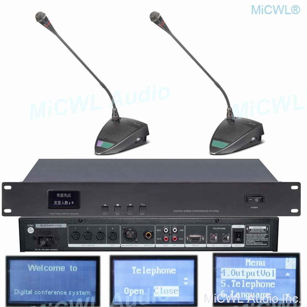 Professional IEM800 Digital Conference Microphone System Built-in speaker Desktop Gooseneck President Delegate MiCWL A351M-A06 - MiCWL Audio Inc