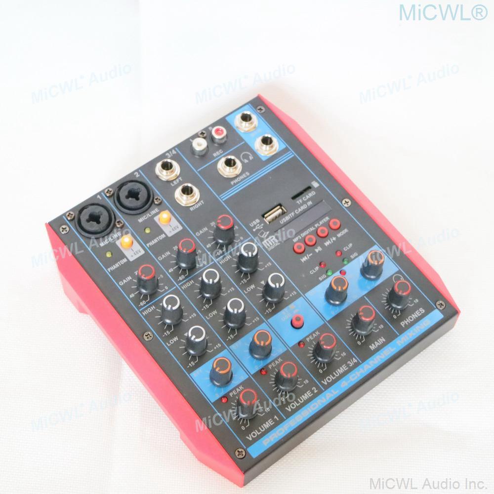 Original YAMAH Mini 4 Channel Karaoke DJ Laptop PC Live Mixer 2+2 Sound Card Mixing Console with USB Bluetooth 48V Phantom - MiCWL Audio Inc