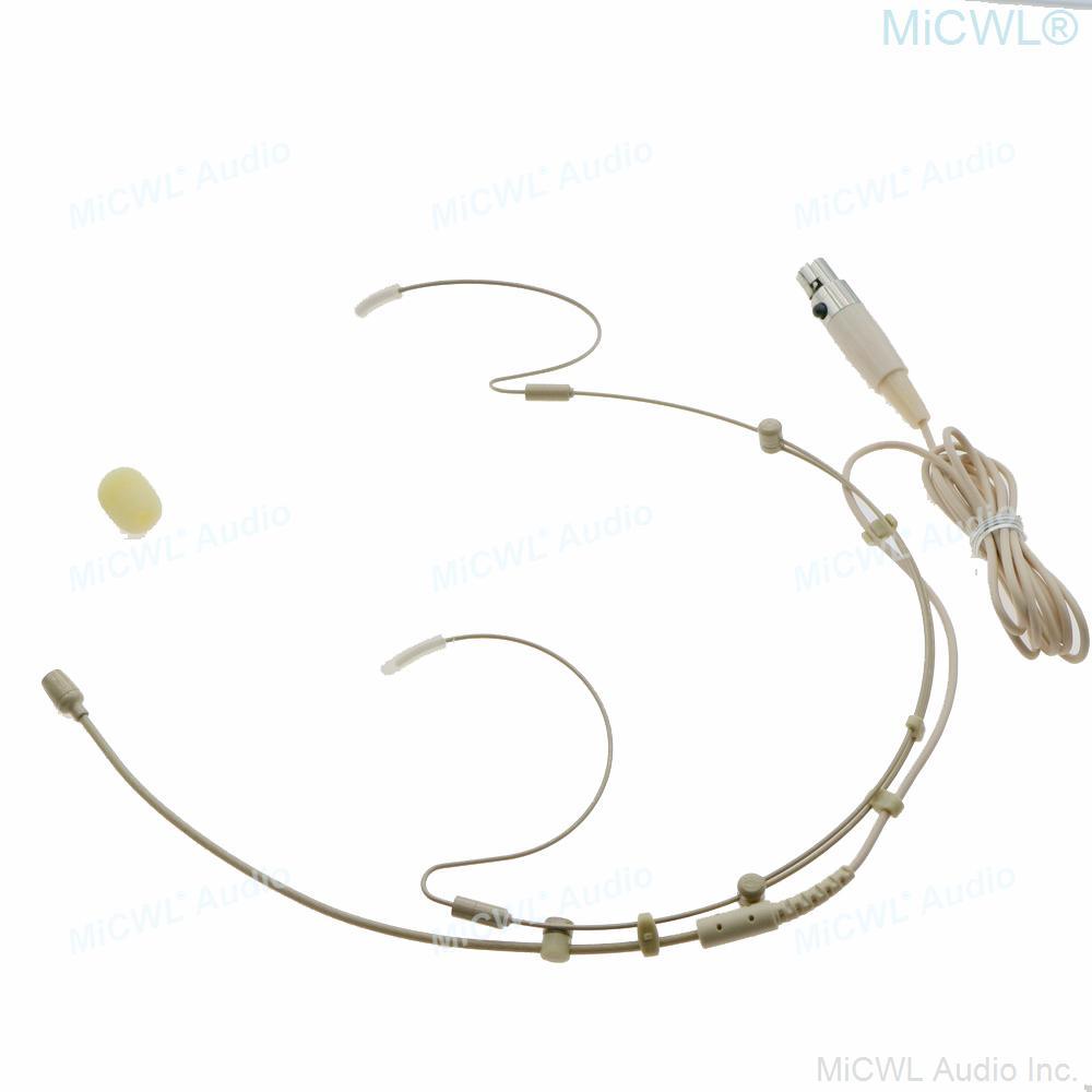 Foldable Frame SL HeadMic 2 Cardioid Microphone For Sennheiser AKG Samson Shure Wireless Mic System Mini XLR 3Pin TA4F Folding - MiCWL Audio Inc