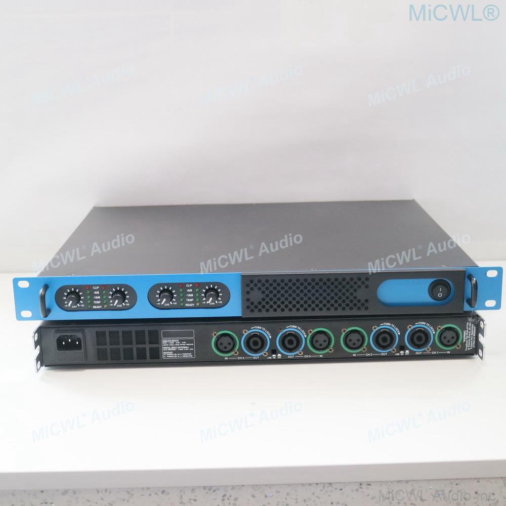 MiCWL Professional Stage DJ Karaoke Digital Power Amplifier 7000W Peak 4 Channel Blue AMP Standard Rack 19" - MiCWL Audio Inc