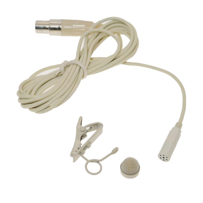 Professional Mini TA4F Beige Clip-On Technical Lavalier Microphone For Shure Mic BodyPack Transmitter with Metal Windscreen - MiCWL Audio Inc