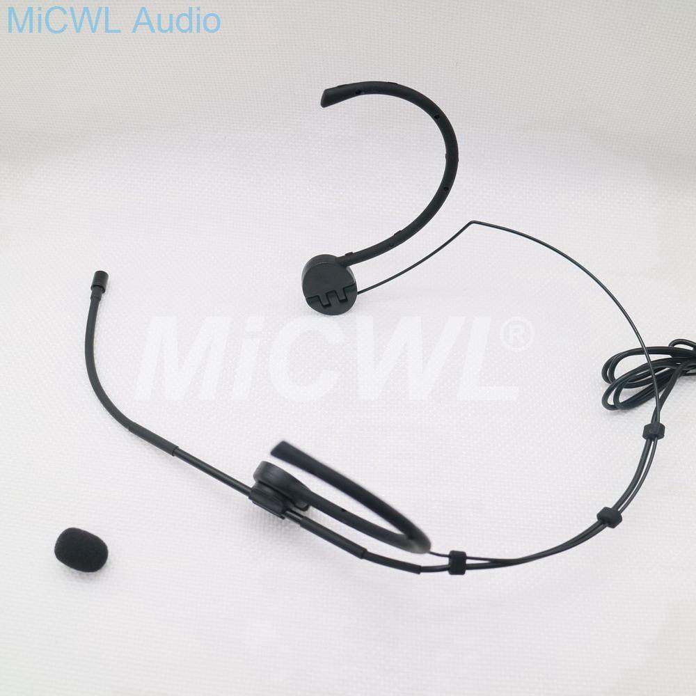 High-Quality Omni-directional Foldable Headworn Microphone Adjustable Headset Mic For Sennheiser Shure AKG Audio Technica Black - MiCWL Audio Inc