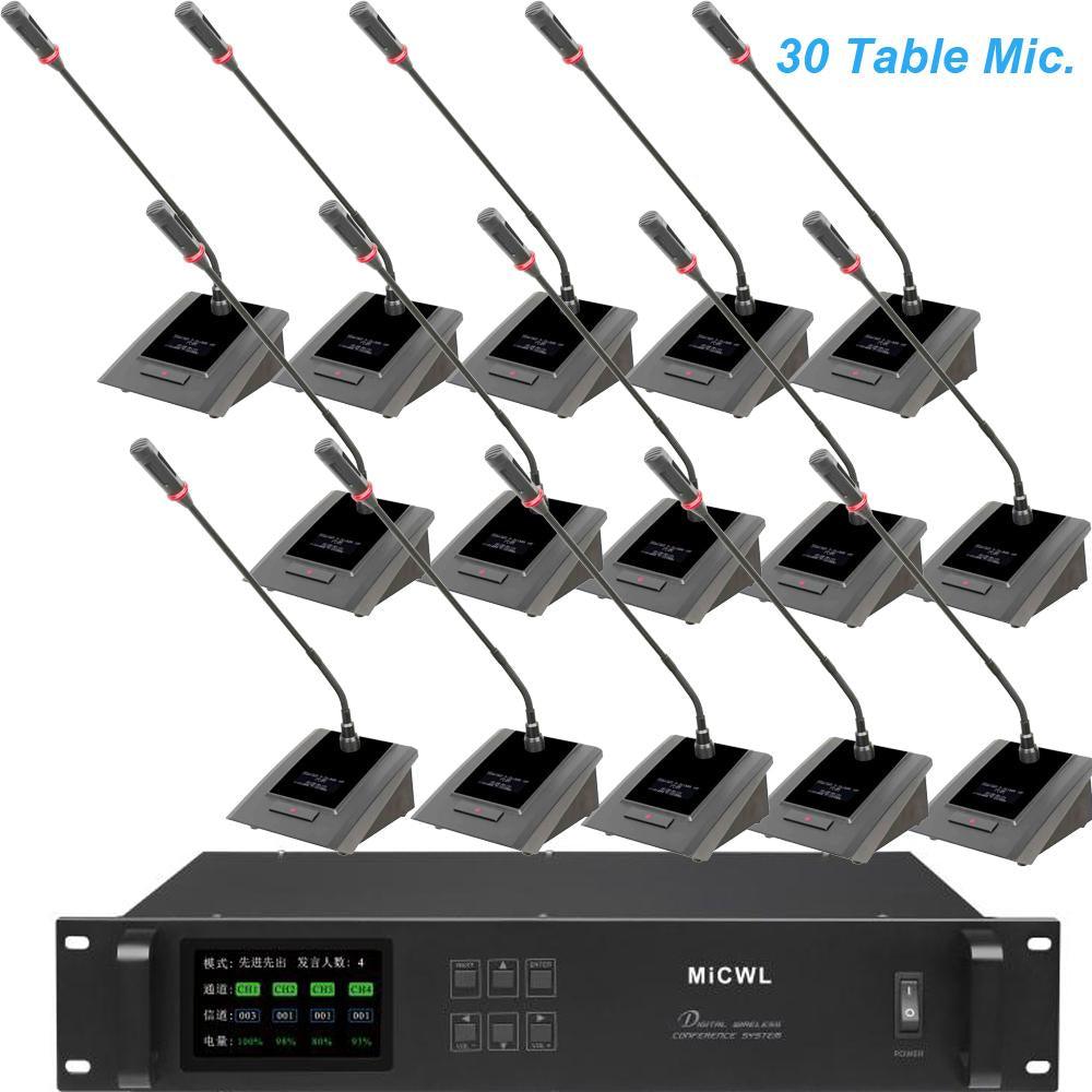 High-end 30 Desk Gooseneck Discussion Digital Wireless Conference Microphone Audio System 1 President 29 Delegate A10M Series - MiCWL Audio Inc