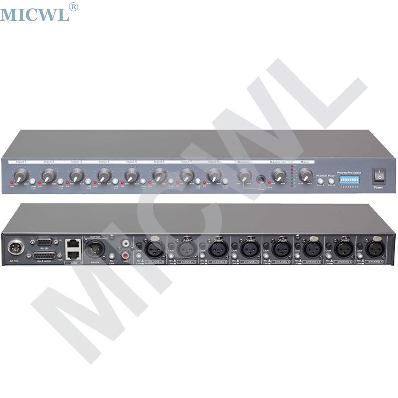 MICWL 8 Channel Audio Sound Mixer for Desktop Conference 48V Phantom XLR 3Pin Digital Effects Processor Preamps R2820 - MiCWL Audio Inc