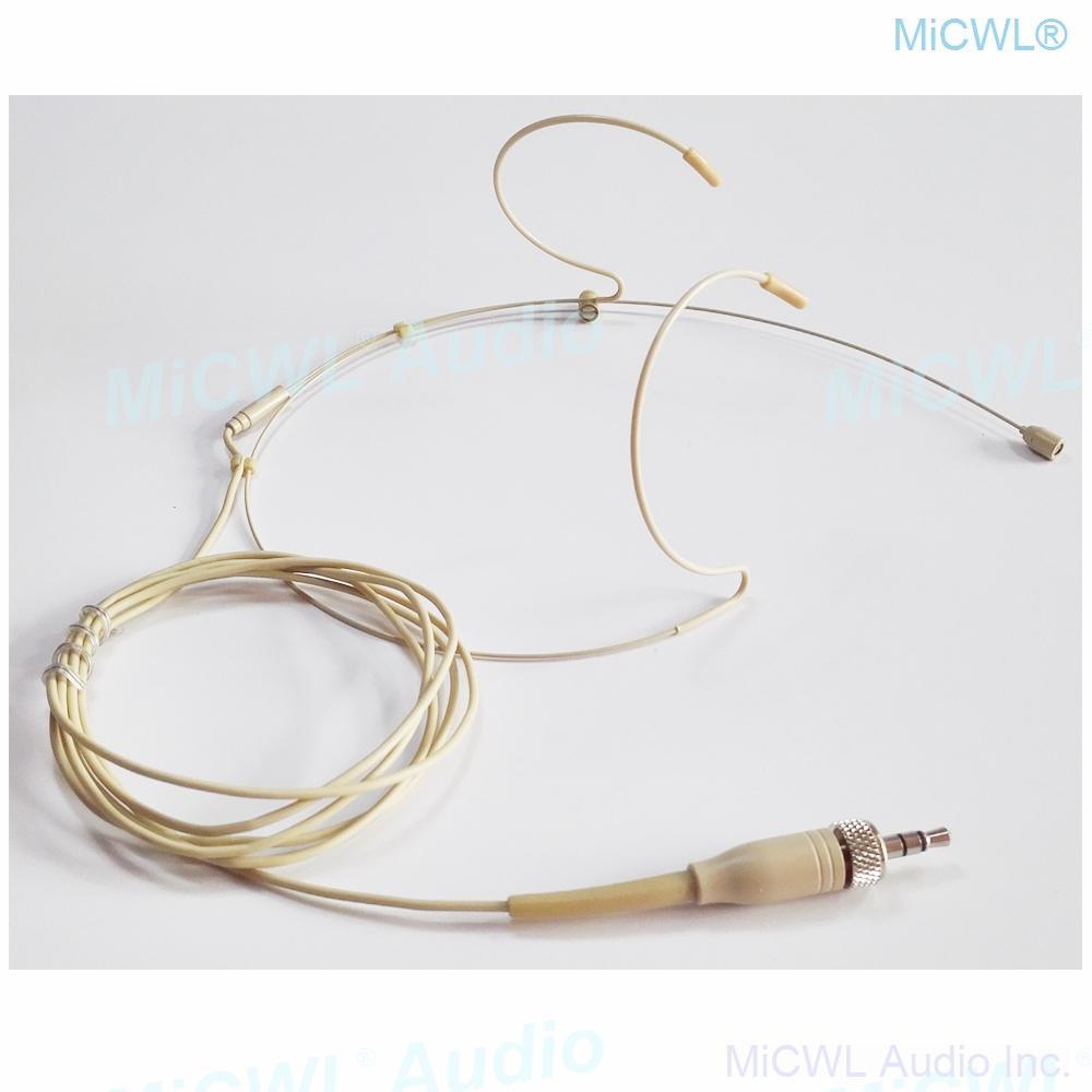 Beige SK HeadMic Double ear Headset Microphone For Sennheiser ew100 sk100 G1 G3 G3 G4 Wireless BeltPack Black - MiCWL Audio Inc