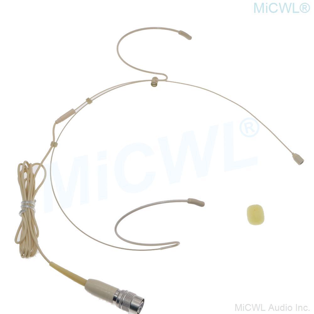 High Quality Double Ear Headset Face Microphone For Audio-Technica ATW Series BeltPack Wireless Hirose 4Pin Plugs - MiCWL Audio Inc