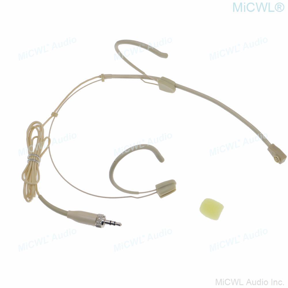 New Beige Earset Hook Headset Microphone For Sennheiser G2 G3 G4 Wireless BeltPack Transmitter Unidirectional Mics - MiCWL Audio Inc