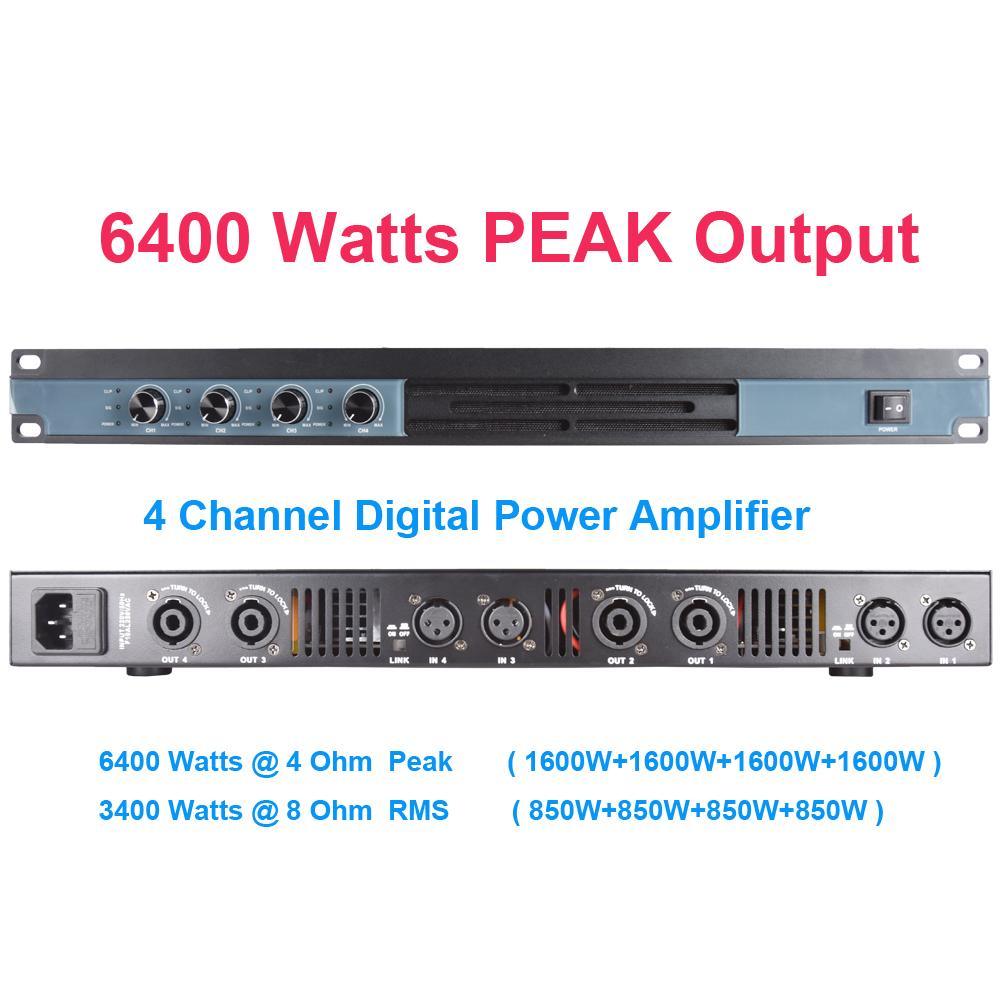 MiCWL 6400W Digital Power Amplifier 4 Channel 5200 Watts 2 Power Versions Speaker PreAMPs AMP Blue Orange - MiCWL Audio Inc