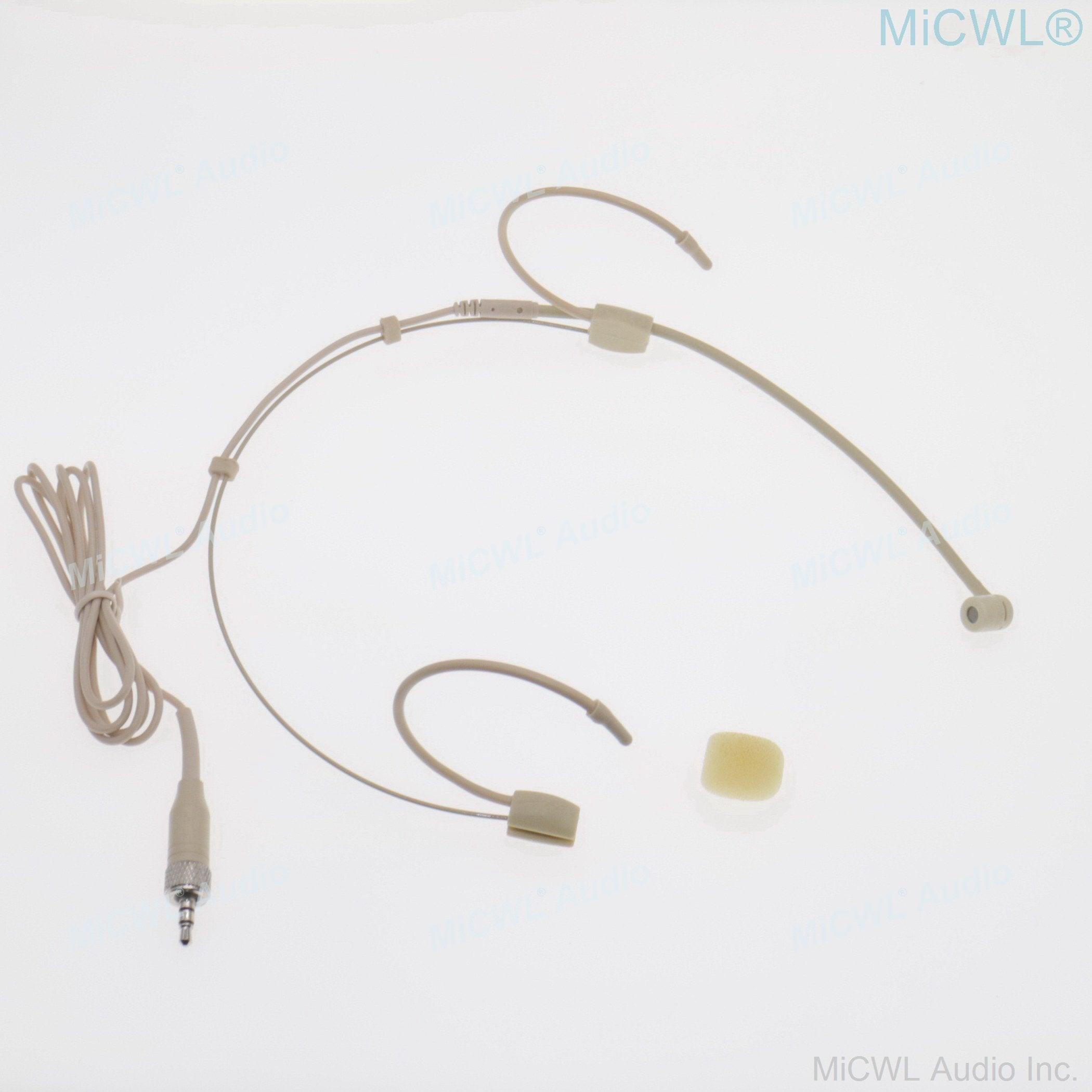 Skin Double Ear Hook Headband Microphone For Sennheiser Shure MiPro AKG Audio-Technica 4Pin 3Pin TA4F 3.5mm - MiCWL Audio Inc
