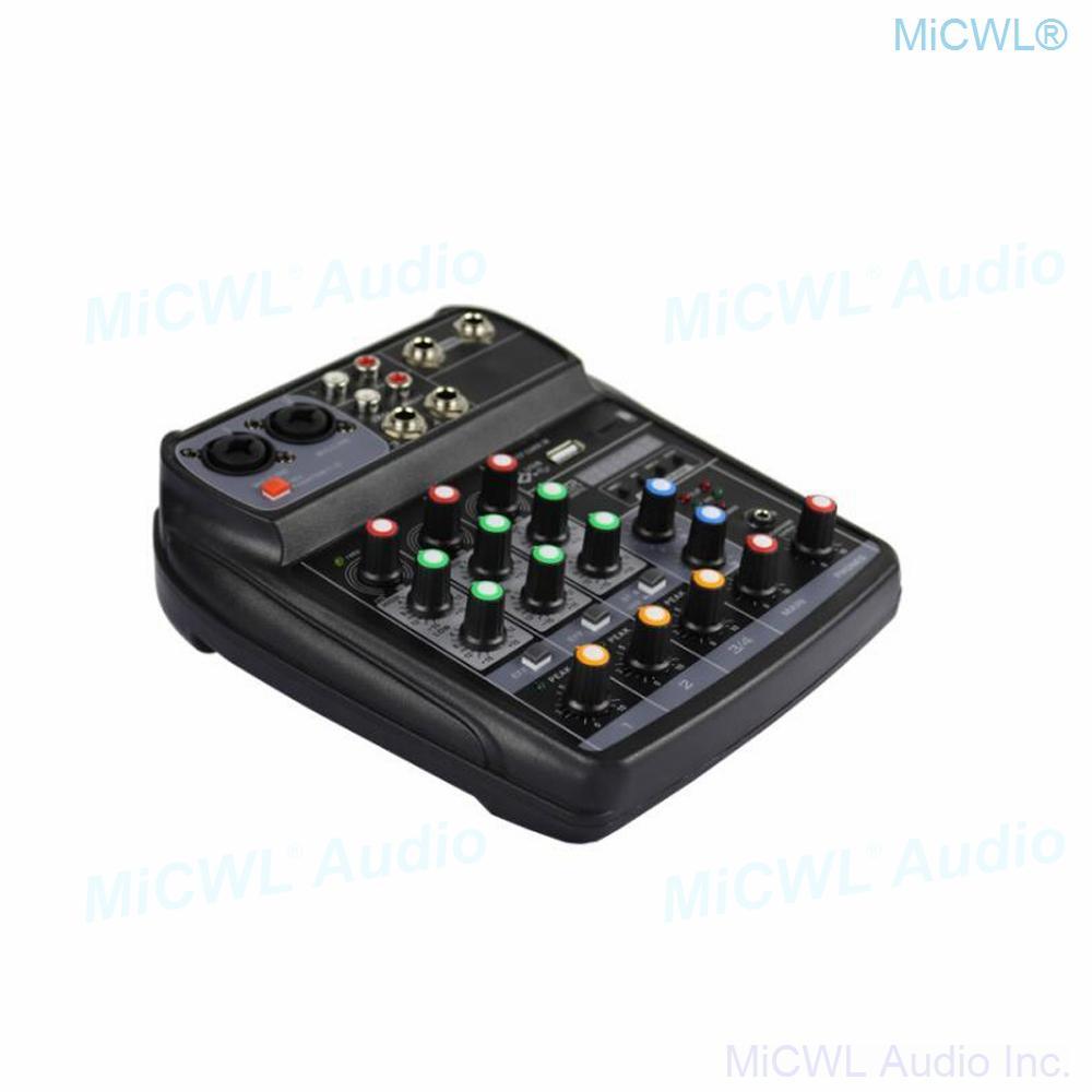 QX4 Computer USB Audio Microphones Sound Console Mixer with USB 48V Phantom Power Can Connect PC Laptop For Live Stage Studio - MiCWL Audio Inc