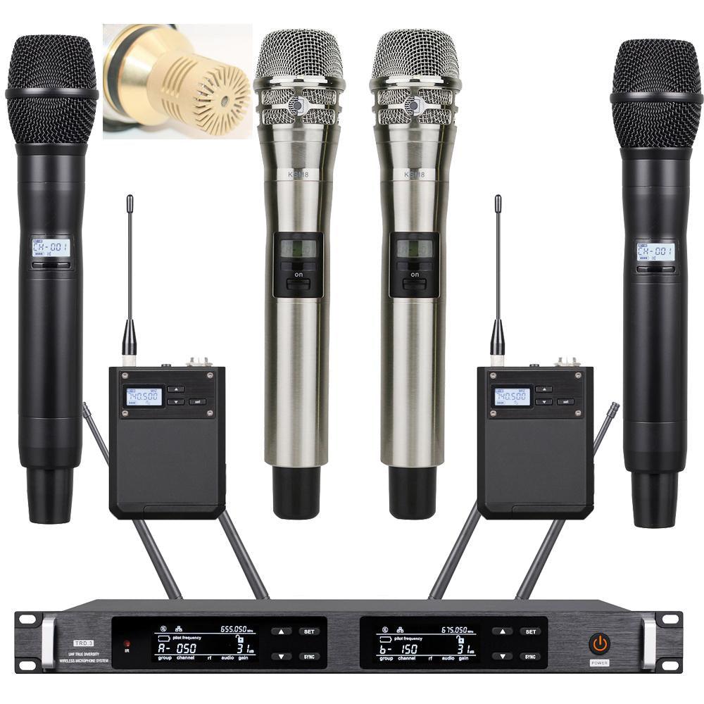 Advanced ULXD4 Dual KSM9 Condenser Capsule Handheld Wireless Microphone Stage Vocal Concert Mics System 4 Antenna True Diversity - MiCWL Audio Inc