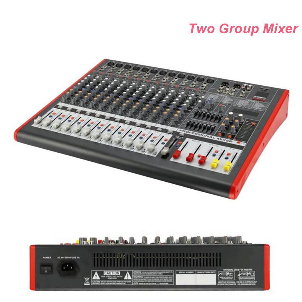 Professional 12 Channel Mixer Double Marshalling Group Stage Performance Music Recording Mixing Console Gain EQ AUX 24 BIT - MiCWL Audio Inc