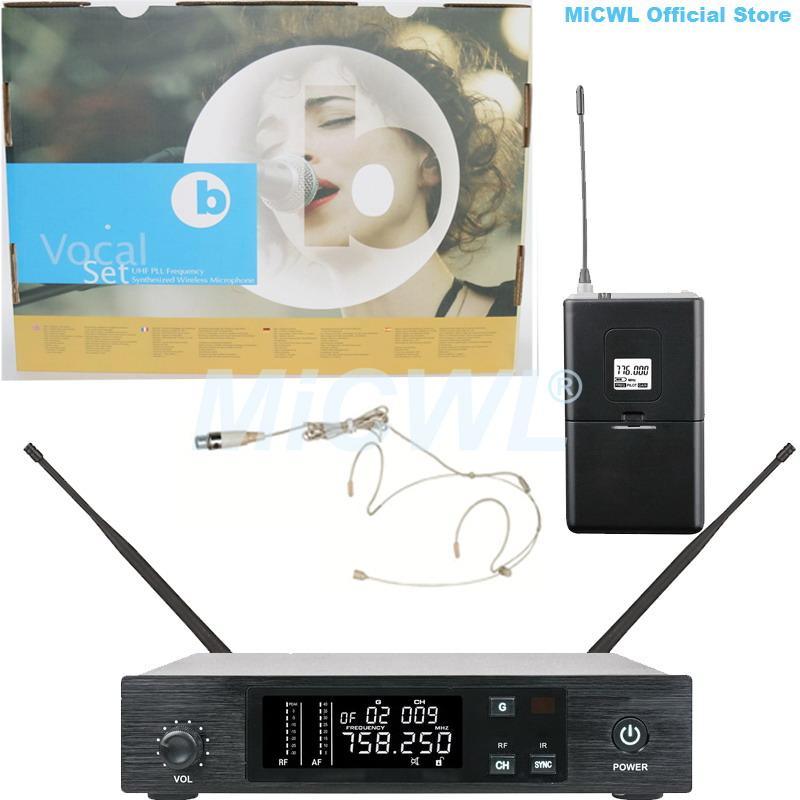 GLX UHF Digital Wireless Microphone Karaoke Stage Home Church School Beige Headset Microphones System MiCWL D100 - MiCWL Audio Inc