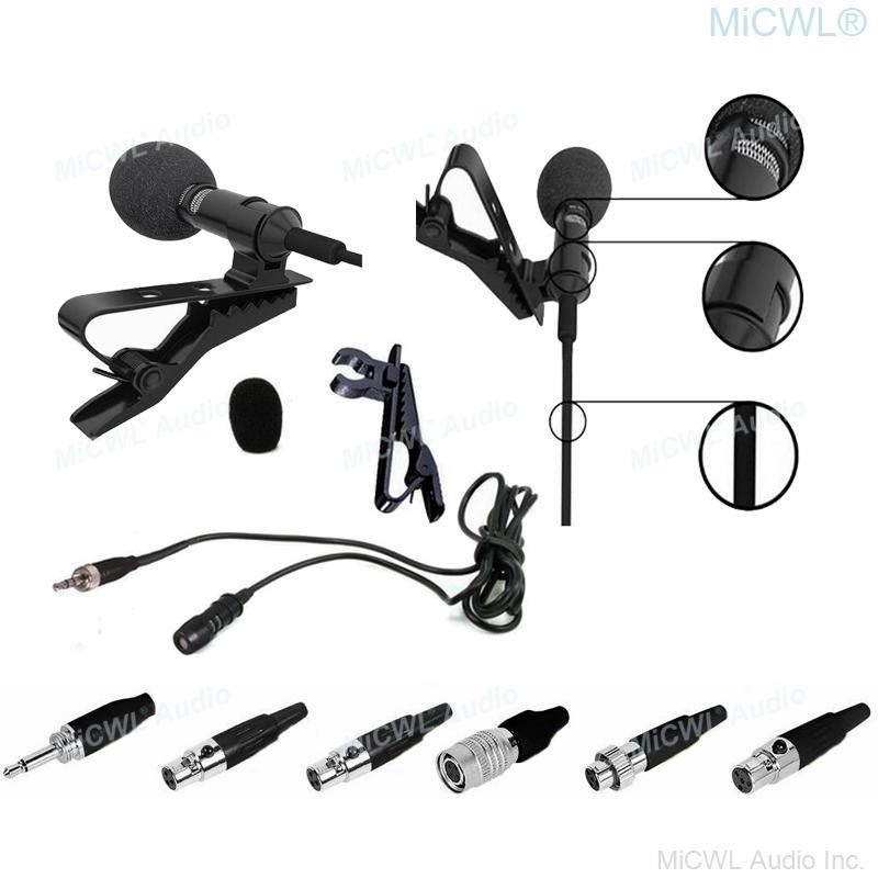 MiCWL T60 Best Tie Clip-On Lavalier Microphone For Sennheiser Shure AKG Audio-Technica MiPro Samson Wireless System 2m Cable - MiCWL Audio Inc