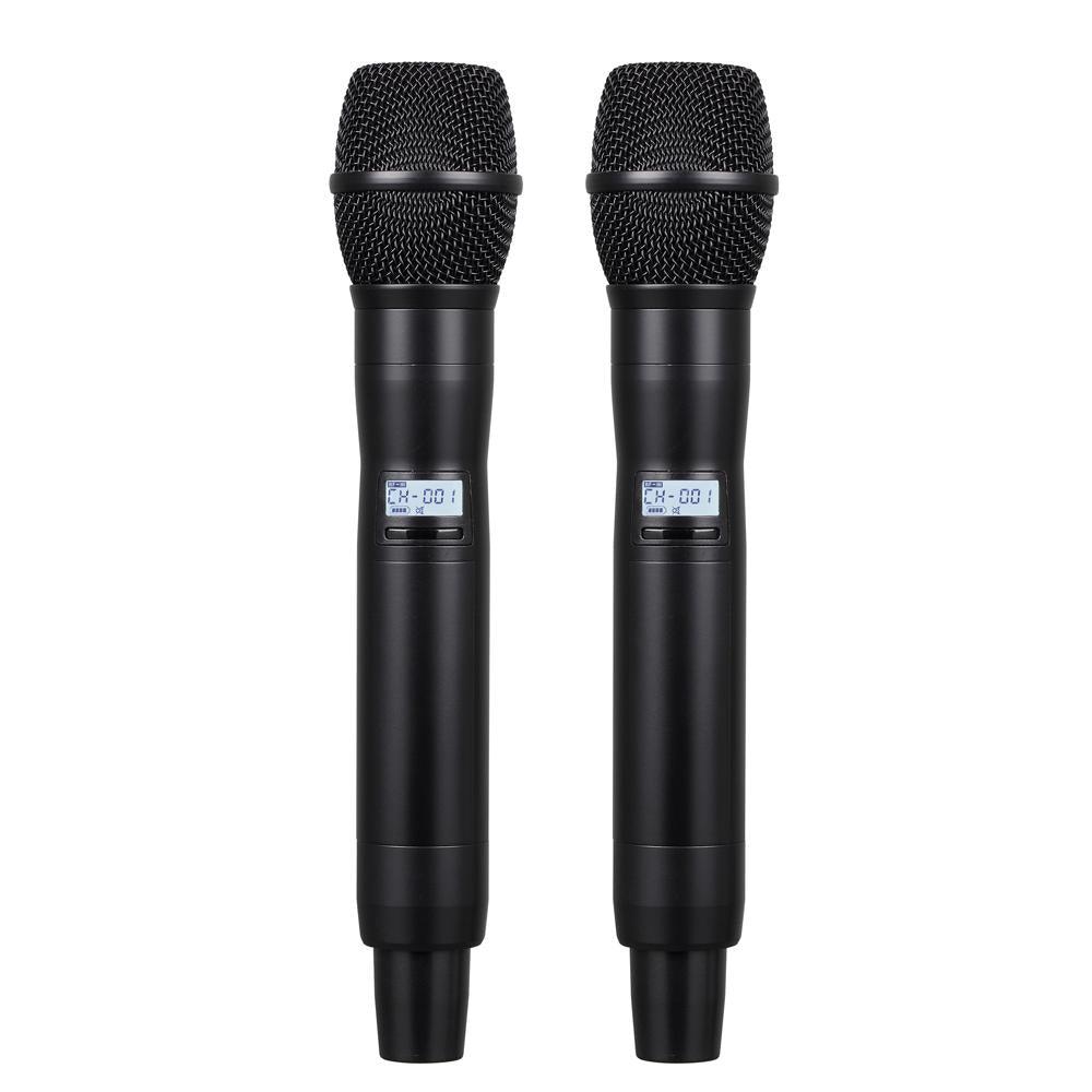 MiCWL AD4D Dual Handheld Wireless DJ Karaoke Stage Sing Microphone 4 Antenna True Diversity ADX400 Digital System 500m Range - MiCWL Audio Inc