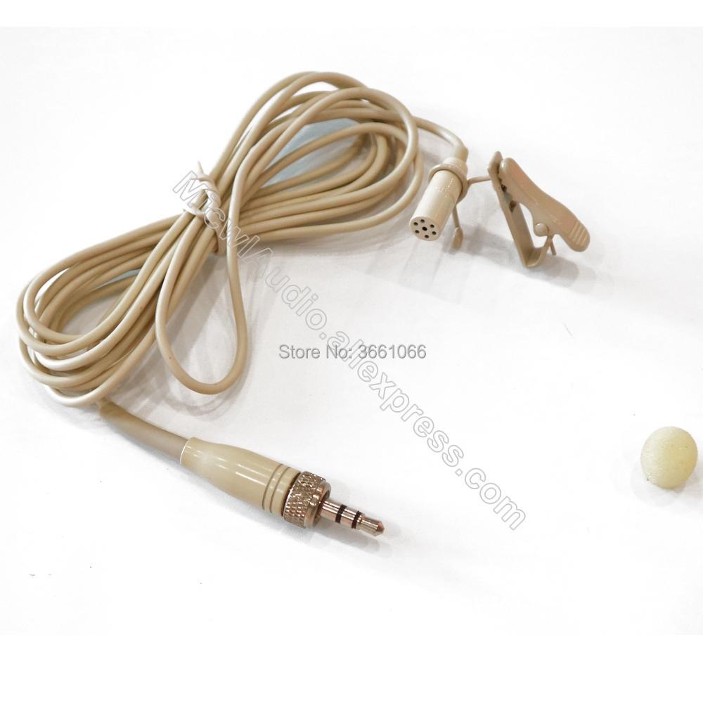 Beige ME2 with 3.5mm Lock Lavalier Lapel Microphone Mics For Sennheiser G1 G2 G3 G4 Wireless Beltpack System Omidirectional Mic - MiCWL Audio Inc
