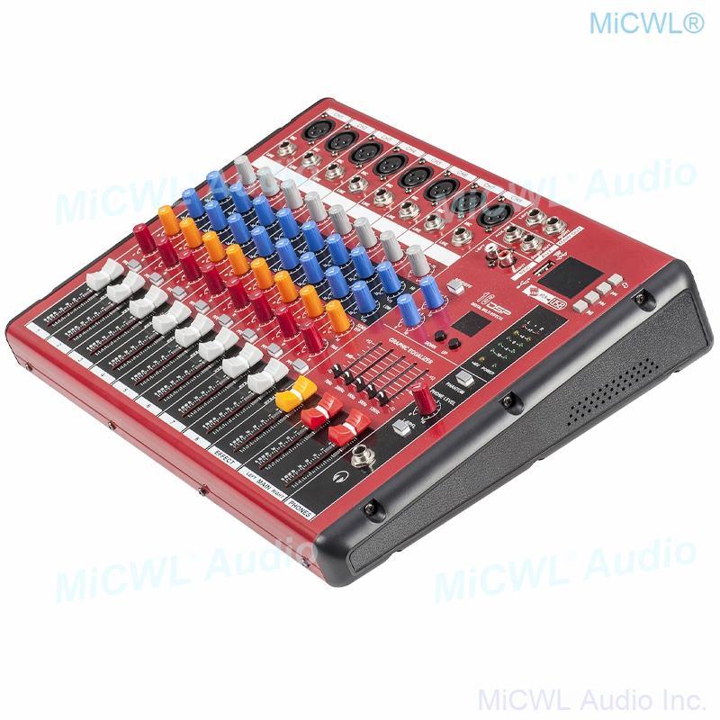 Pro 8 Microphone Channel Bluetooth Audio Mixer 8-Input 2-Bus DJ Live Sound Mixing Console with DSP USB MP3 EQ 48V Phantom Power - MiCWL Audio Inc