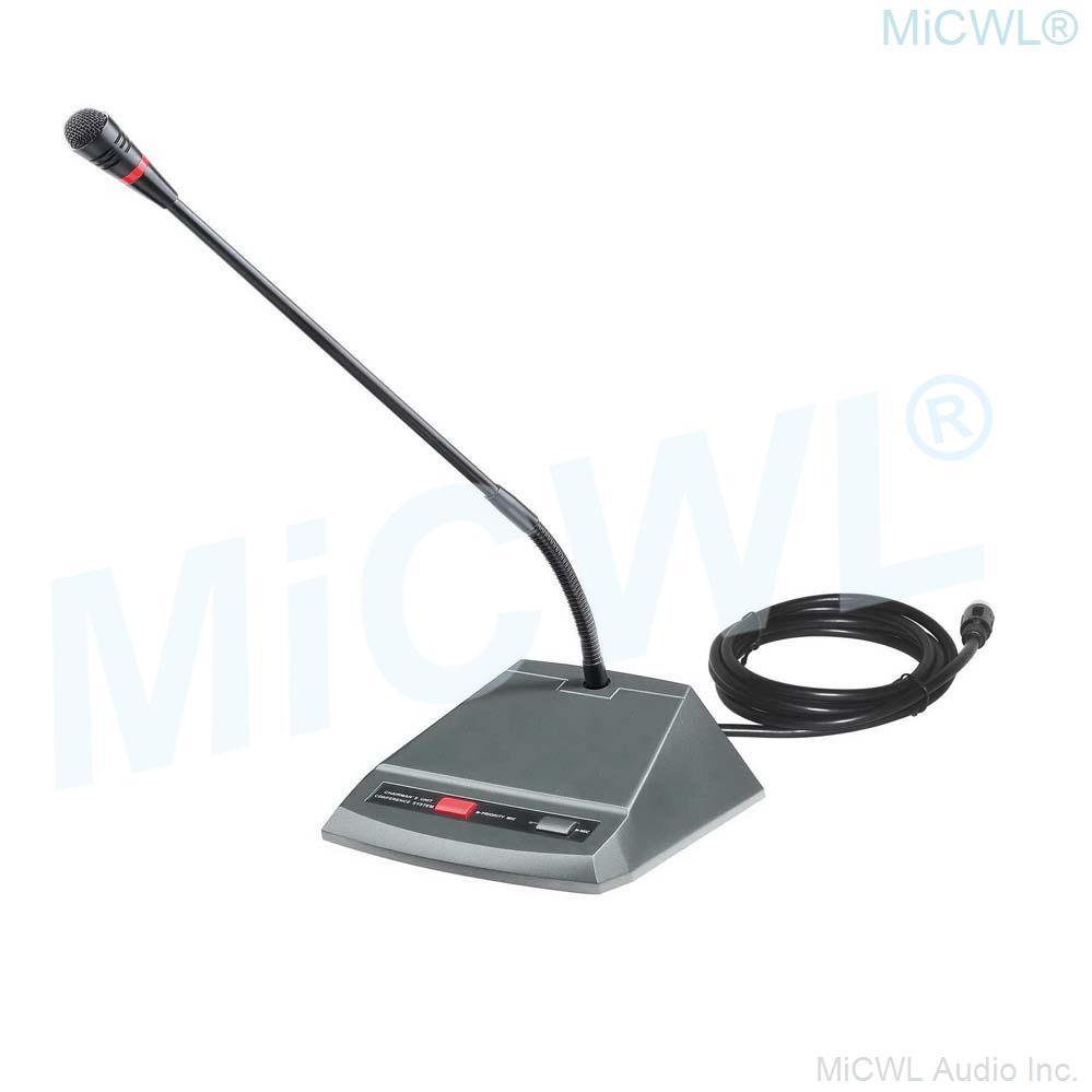 CCS200 Wired Table Gooseneck Conference Microphone System Meeting Room Solutions President Delegate Mics MiCWL A350M-A04 - MiCWL Audio Inc