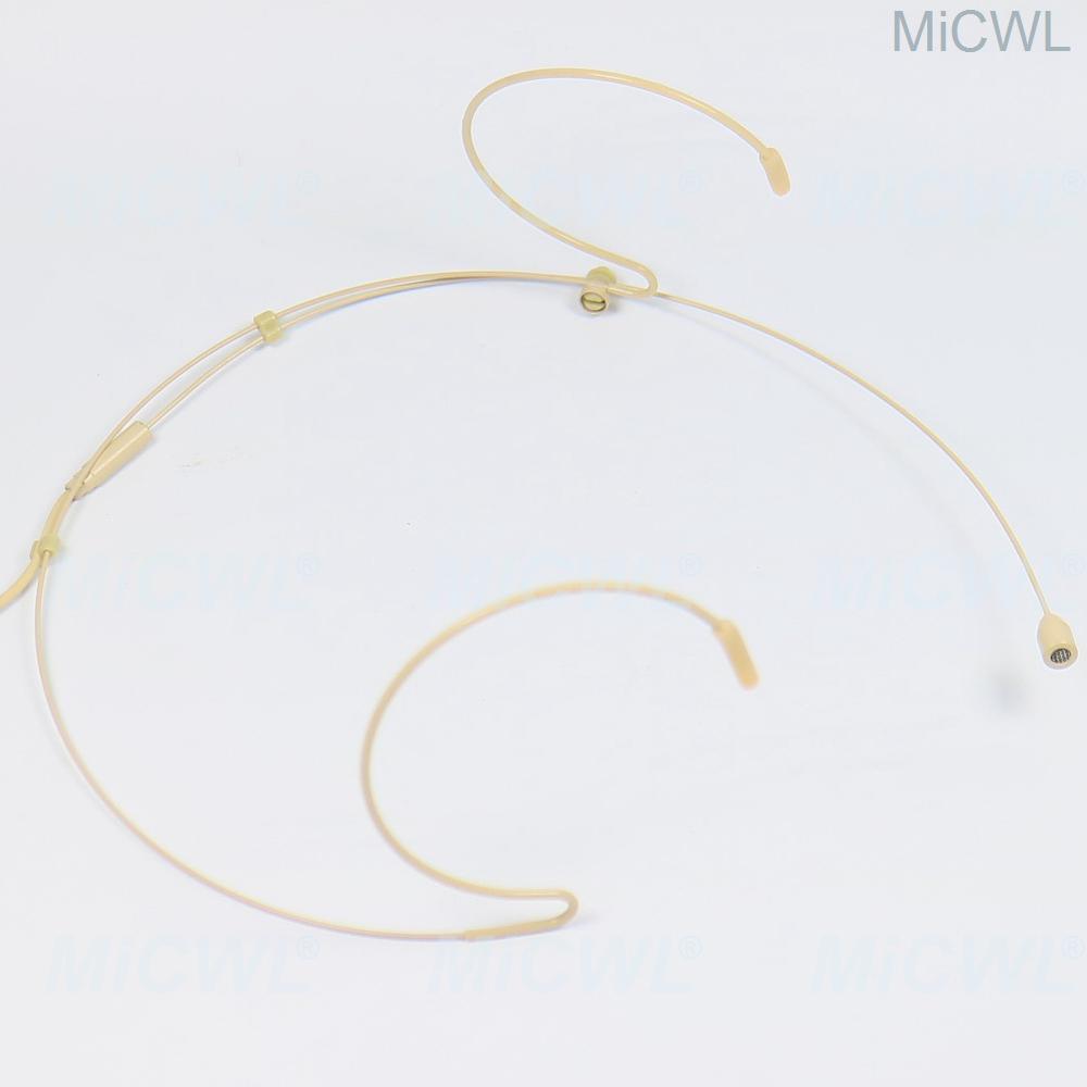 Beige HeadMic Headset Microphone For Sennheiser G1 G3 G3 G4 EW100 Wireless BeltPack Transmitter 3.5mm Stereo Lock Black Mic - MiCWL Audio Inc