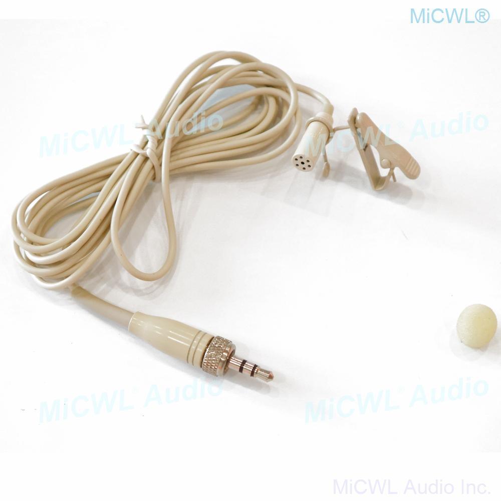 Beige ME2 Wireless Clip Lavalier Microphone For Sennheiser EW100 SK100 G2 G3 G4 BeltPack Transmitter 3.5mm Stereo Lock Plug - MiCWL Audio Inc