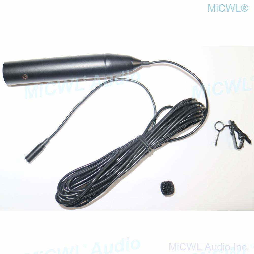 XLR 3Pin 48V Phantom Power Tie Clips Microphones 5m Wire Condenser Lavalier Mics 15m Cable - MiCWL Audio Inc