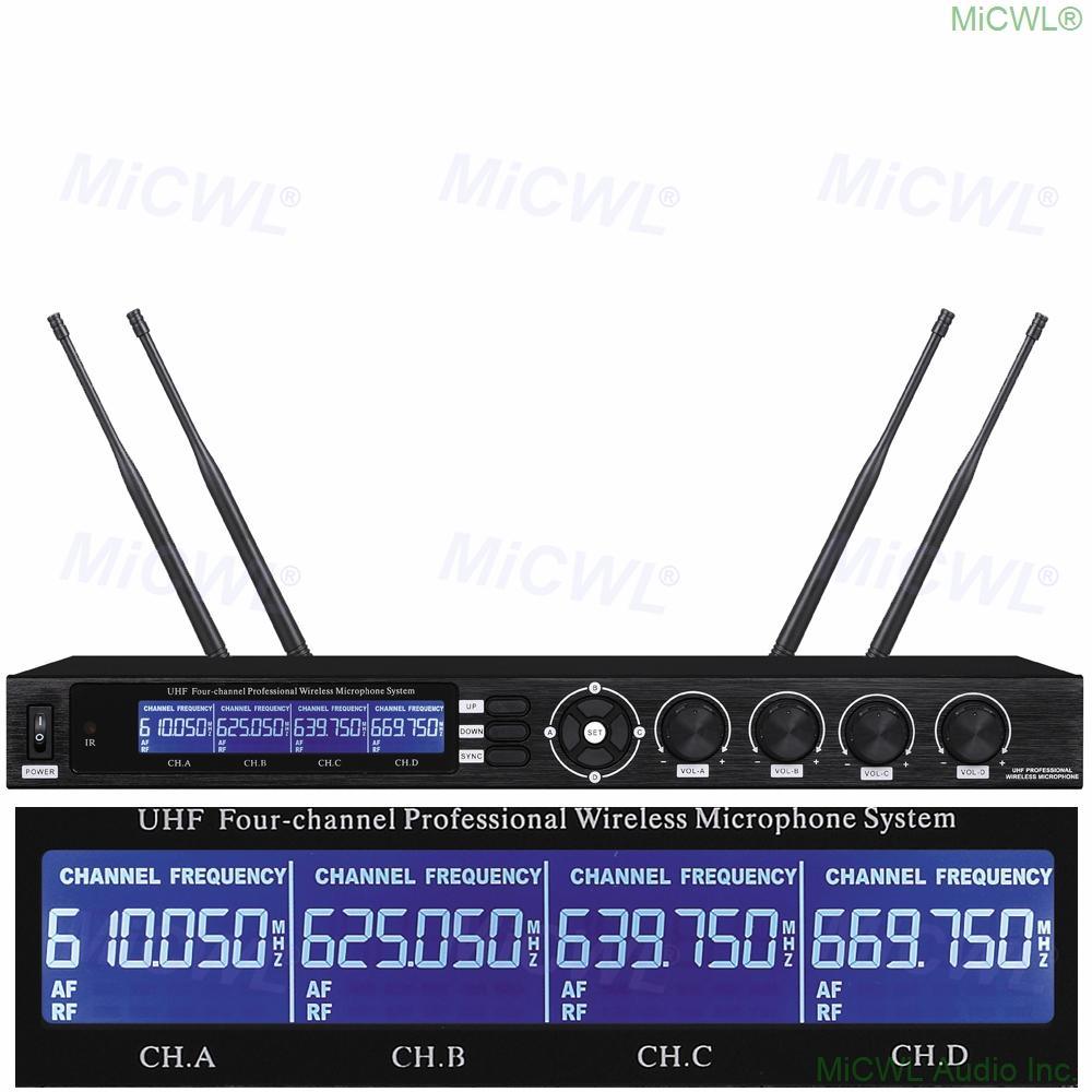 MiCWL SKM9000 Audio Wireless Microphone System 4 SKM 9000 Professional UHF Frequency Adjustable 4 Antenna 200m Receiver - MiCWL Audio Inc