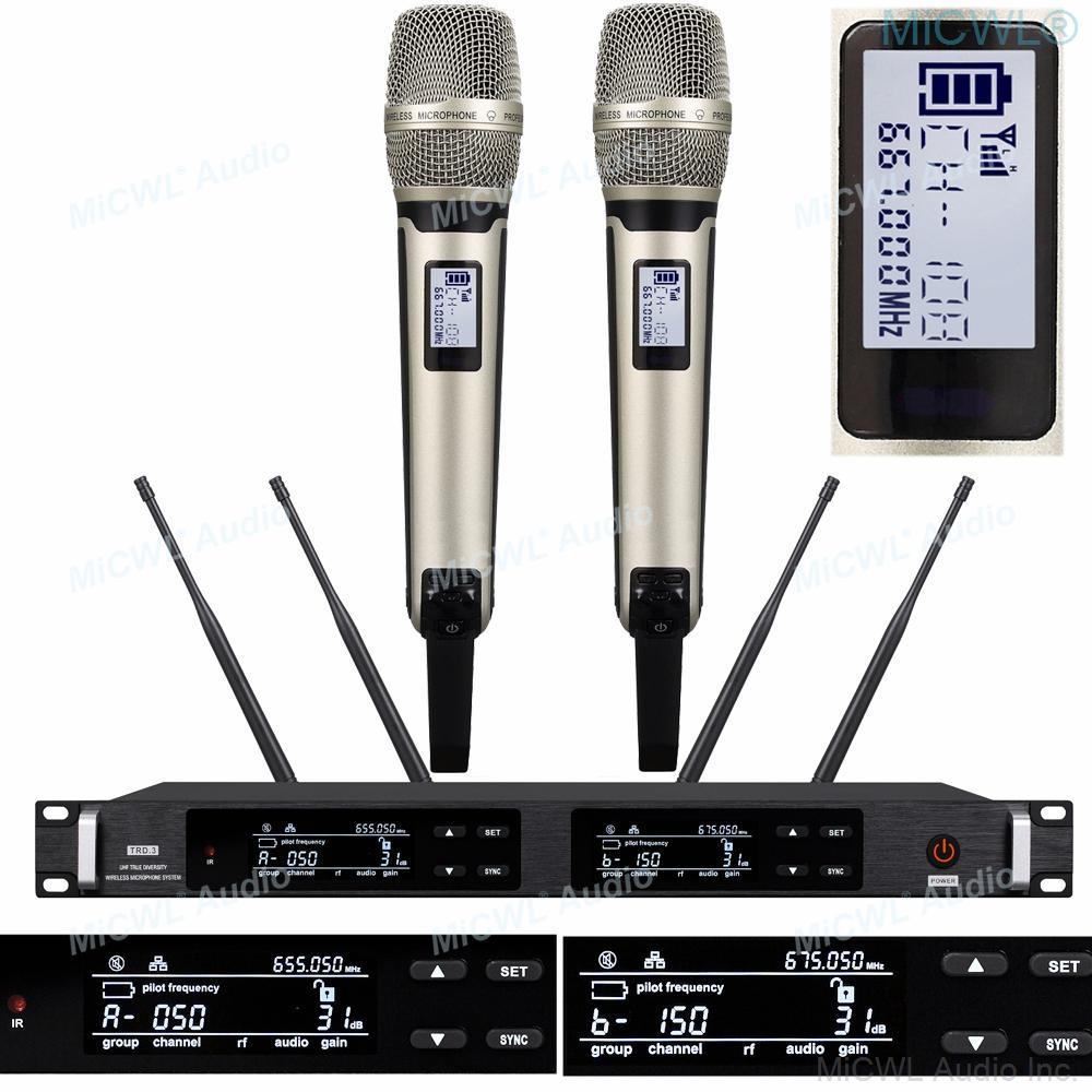 MiCWL AD4D 300 Channel Audio Wireless Microphone SKM9000 Digital True Diversity Stage vocal concert Handheld Mics 4 Aerial - MiCWL Audio Inc