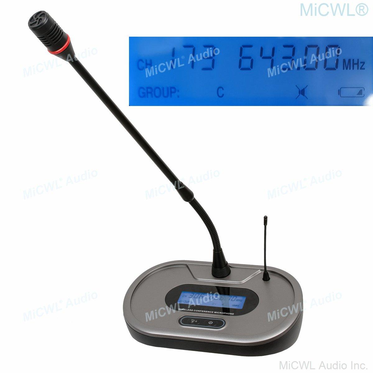 EM9000 UHF Digital Wireless 8 Gooseneck Microphone Mute Button Conference System Meeting Room Discussion Conference System - MiCWL Audio Inc