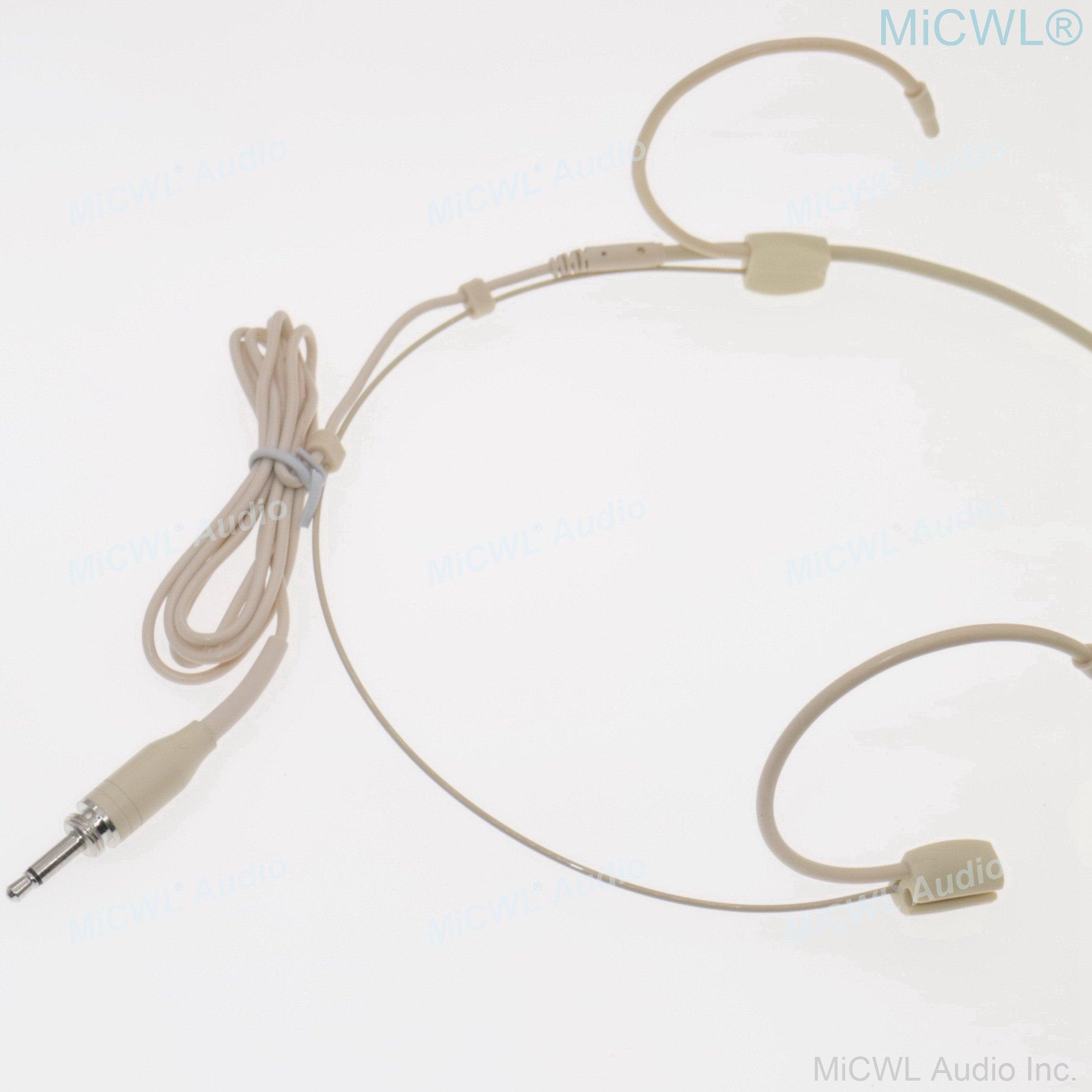 Skin Double Ear Hook Headband Microphone For Sennheiser Shure MiPro AKG Audio-Technica 4Pin 3Pin TA4F 3.5mm - MiCWL Audio Inc