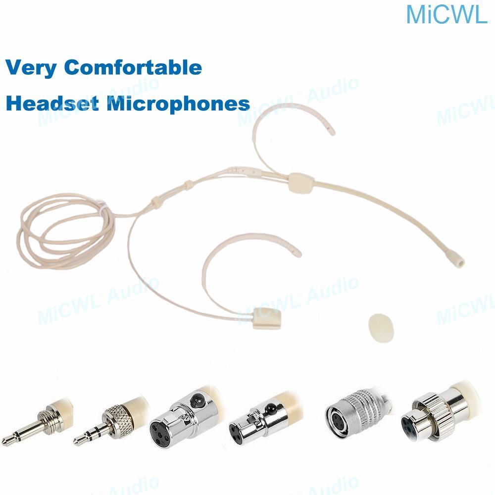 Pro Headband Head Wearing Headset Microphone for Sennheiser Shure AKG MiPro Audio Technica 4Pin 3Pin mini TA4F 3.5mm Lock - MiCWL Audio Inc