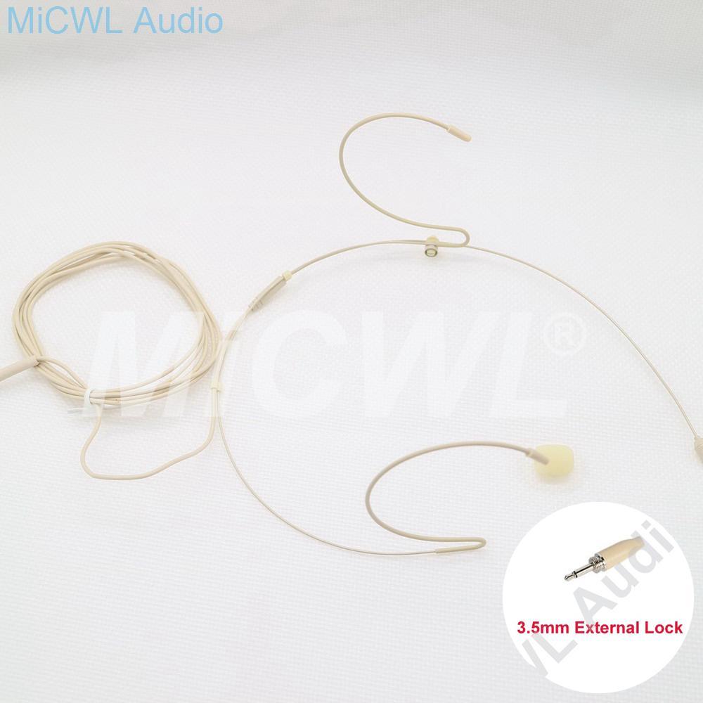 Pro Headworn Microphone Omni-directional Beige Headset Microphone For 3.5mm External Lock OM40-21 - MiCWL Audio Inc
