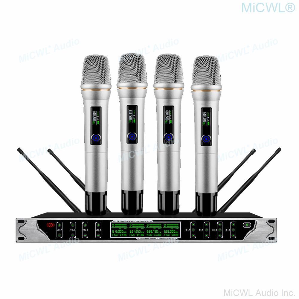 MiCWL 4 Antenna Large Range Digital Wireless Karaoke Microphones Microfone System 4 Handheld 4 Gooseneck Conference 4 Headset - MiCWL Audio Inc