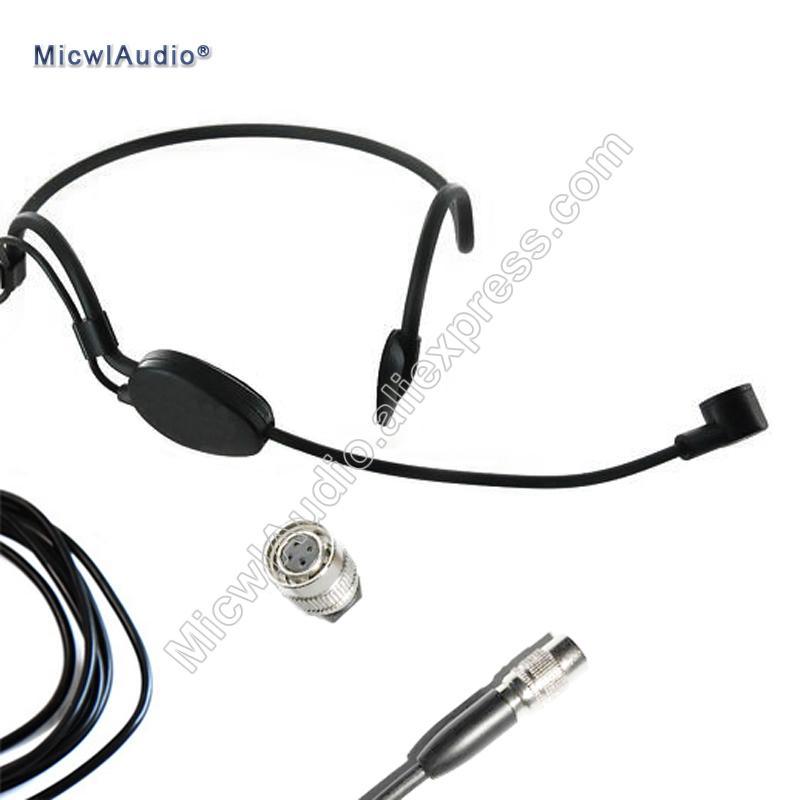 Headworn Condenser ME3 Microphone Headset For Audio Technical Wireless 4 Pin MicwlAudio 004 Black - MiCWL Audio Inc