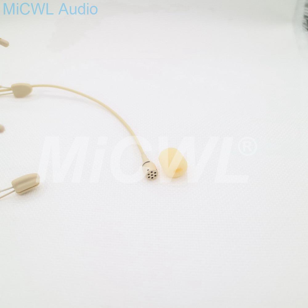 Dual Hook Beige Headset Cardioid Condenser Headworn Microphone For Sennheiser Wireless System With Bodypack Transmitter - MiCWL Audio Inc
