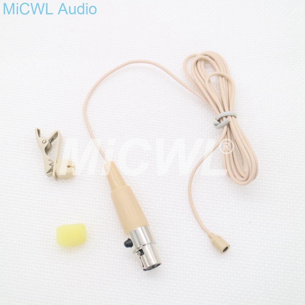 Mini Tie Clip Lavalier Microphone for AKG Samson Gemini TA3F 3Pin XLR Belt Pack Wireless System Black Beige color - MiCWL Audio Inc
