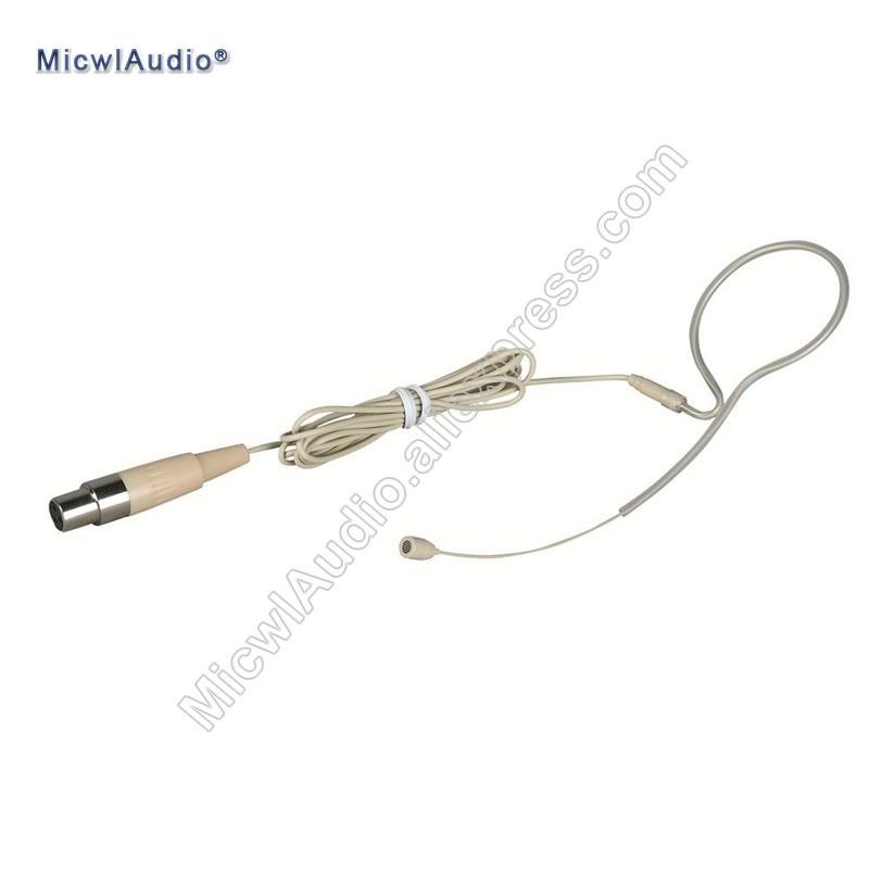 Single Earhook Headset Conference Stage Condenser Microphone Headworn 3Pin for AKG TA3F Beige MicwlAudio SE-010 - MiCWL Audio Inc