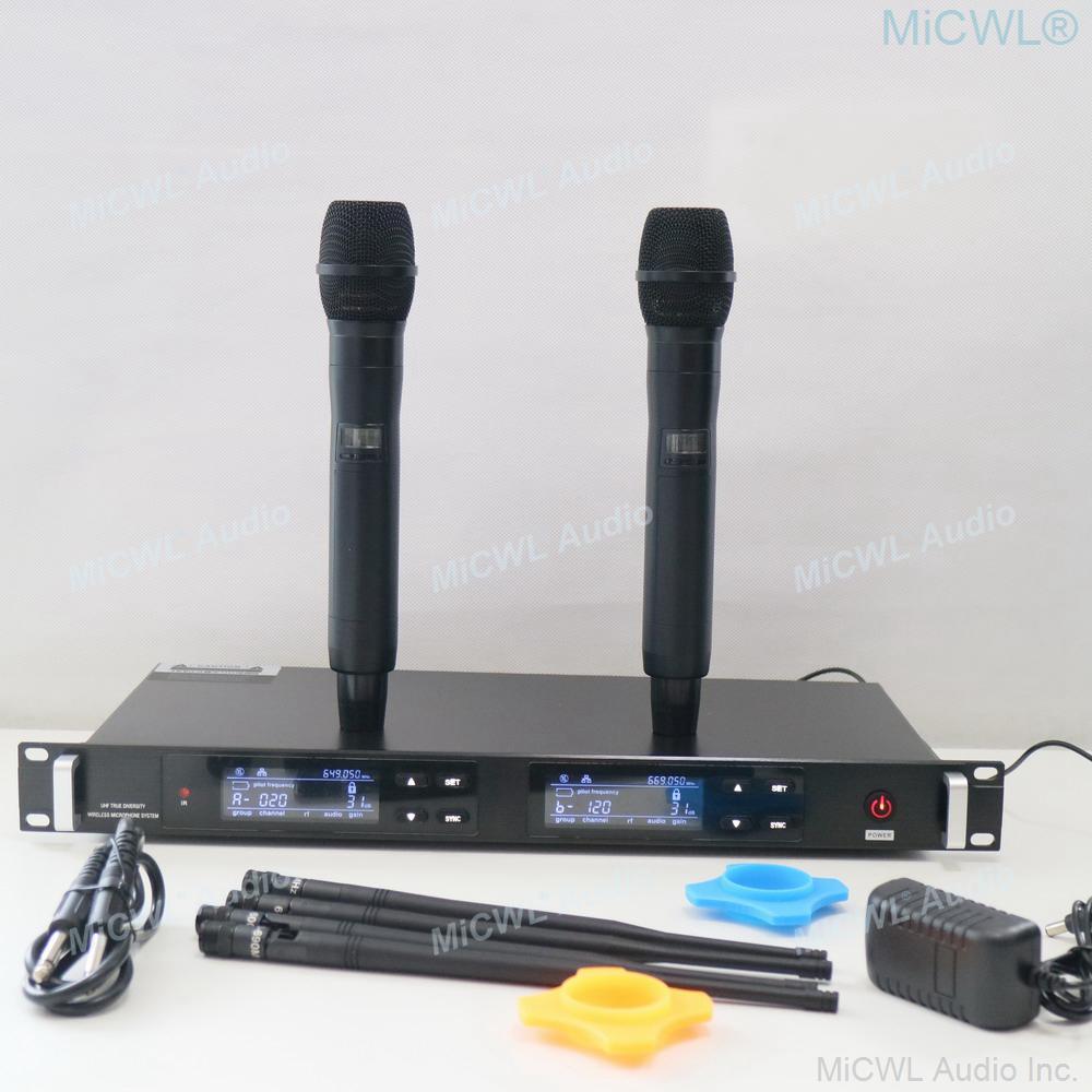 High-Class Dual Handheld Wireless Stage Karaoke Microphone System KSM9 Condenser KSM8 Dynamic SKM9000 Mic 4 Antenna Large Range - MiCWL Audio Inc
