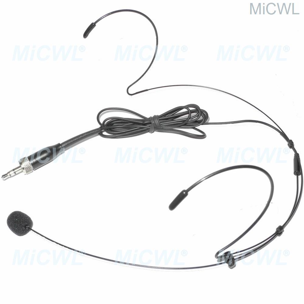 MiCWL SL HeadMic Black Headset Pro Microphone For Sennheiser G1 G3 G3 G4 Wireless BeltPack Transmitter 3.5mm Sterel Lock Screw - MiCWL Audio Inc