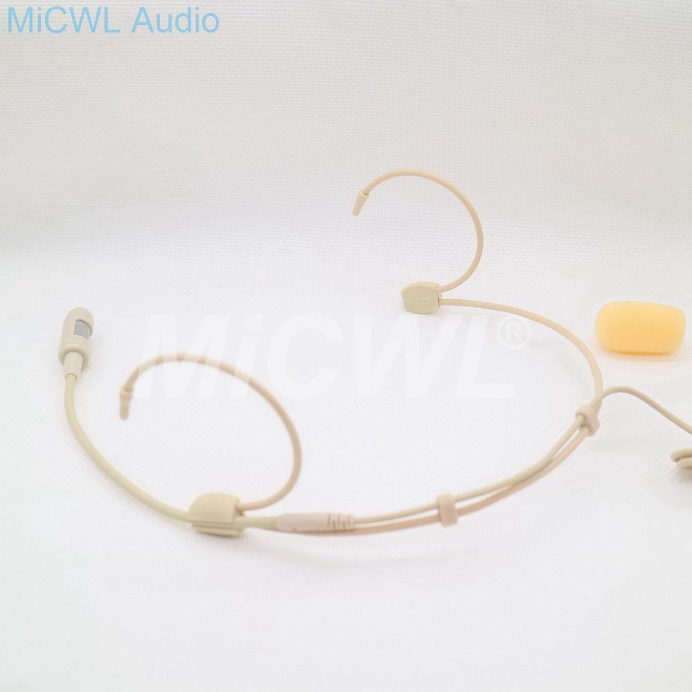 Unidirectional-Cardioid Headset Condenser Headworn High Quality Microphone Beige For Sennheiser Shure AKG Audio Technica Mipro - MiCWL Audio Inc