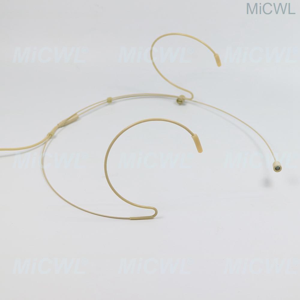 Beige HeadMic Headset Microphone For Sennheiser G1 G3 G3 G4 EW100 Wireless BeltPack Transmitter 3.5mm Stereo Lock Black Mic - MiCWL Audio Inc