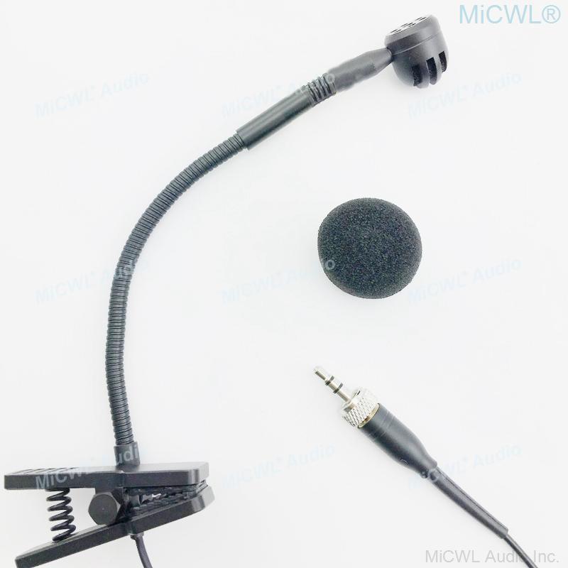 Flexible Musical Instrument Condenser Microphone MIC For Sennheiser With 3.5mm 1/8" Plug Connector Long Cable Clip to the Table - MiCWL Audio Inc