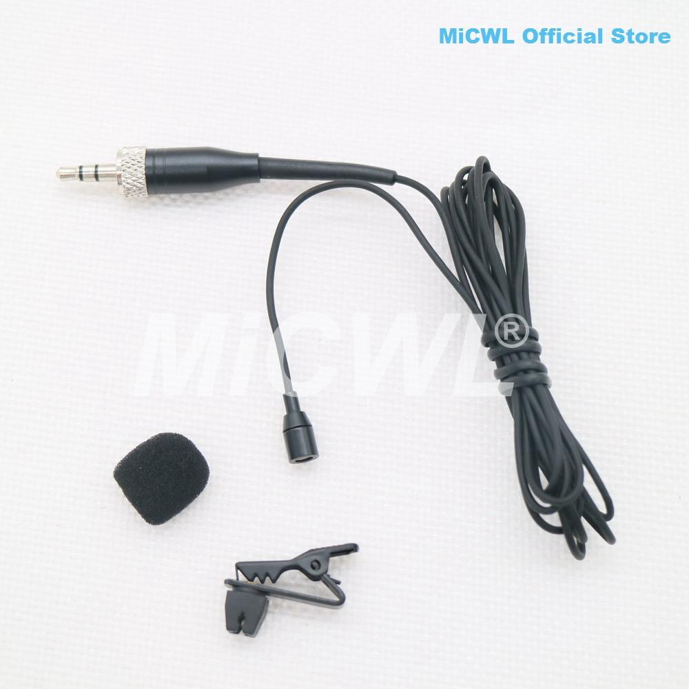 AVX2 SB Tie Clip Hidden Lavalier Lapel Microphone For Sennheiser ew100 G2 G3 G4 G5 Wireless BeltPack 3.5mm Lock Black color - MiCWL Audio Inc