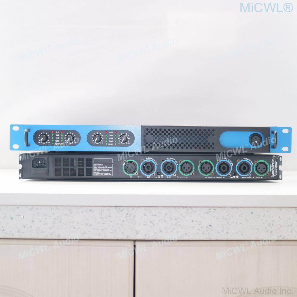 Authentic MiCWL 4 Channel Digital Power Amplifier 7000W Peak Stage Home DJ Karaoke 4x650 Watt Speaker AMP 1U Rack Design - MiCWL Audio Inc