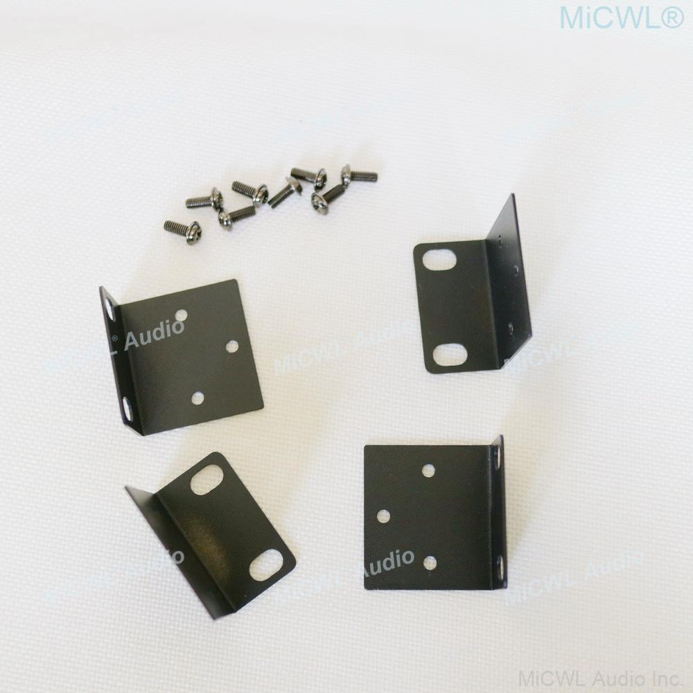 4 Pcs Strong Metal Rack Mount ear Mounting Jointing 16pcs Screw Cap For Frame Box 1U 19" Two Versions - MiCWL Audio Inc