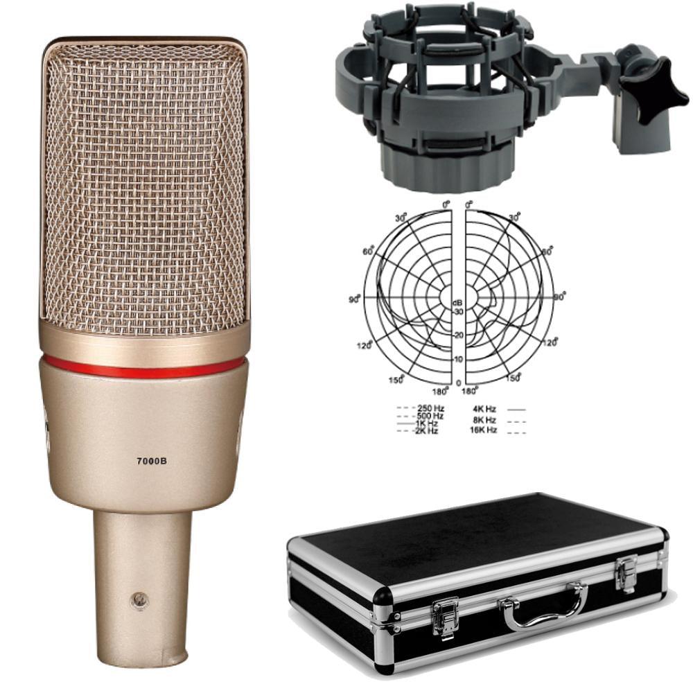High Quality C7000 Large Diaphragm Super Cardioid Condenser Microphone For Stage Studio Live Recording Shock Mount Flight Case - MiCWL Audio Inc