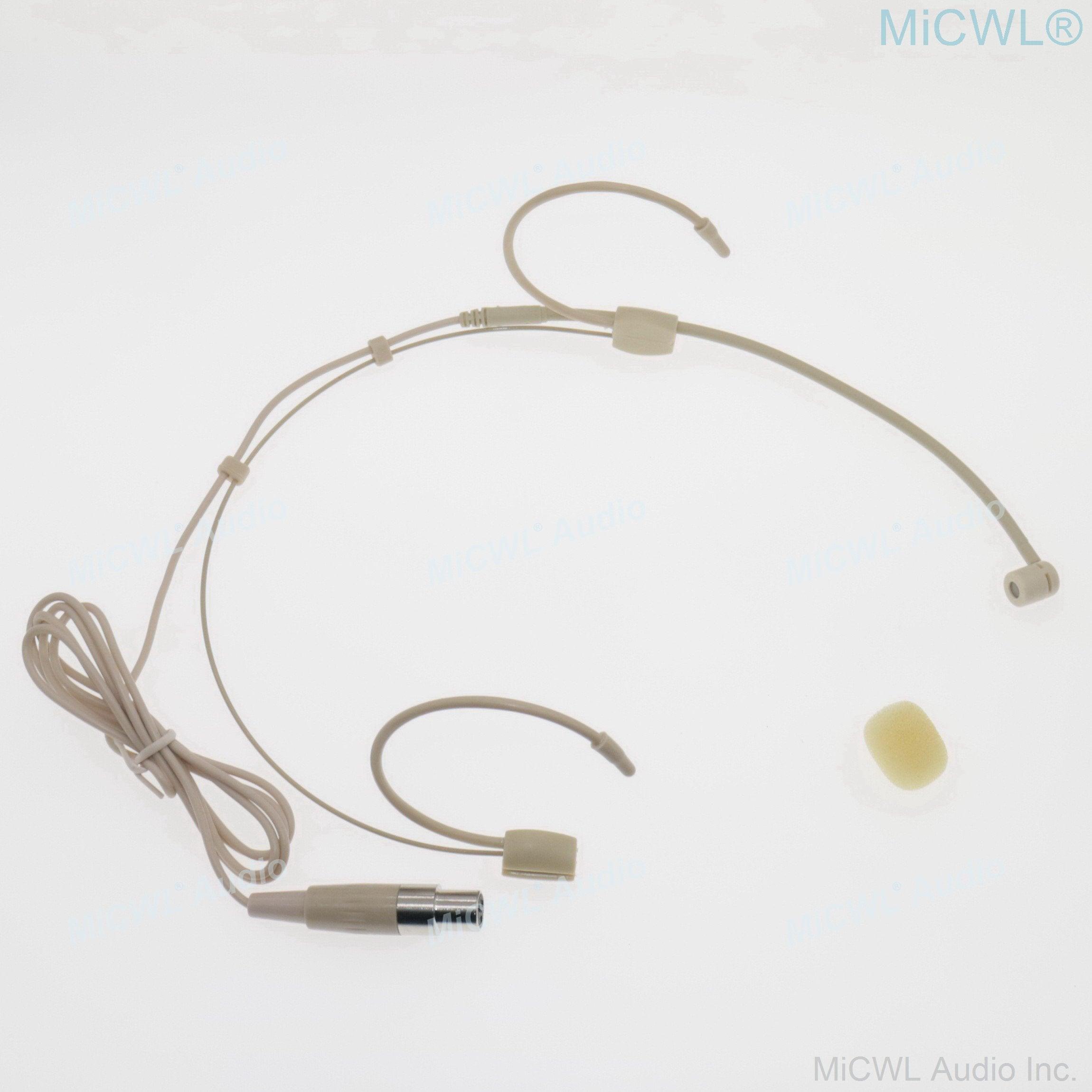 Skin Double Ear Hook Headband Microphone For Sennheiser Shure MiPro AKG Audio-Technica 4Pin 3Pin TA4F 3.5mm - MiCWL Audio Inc